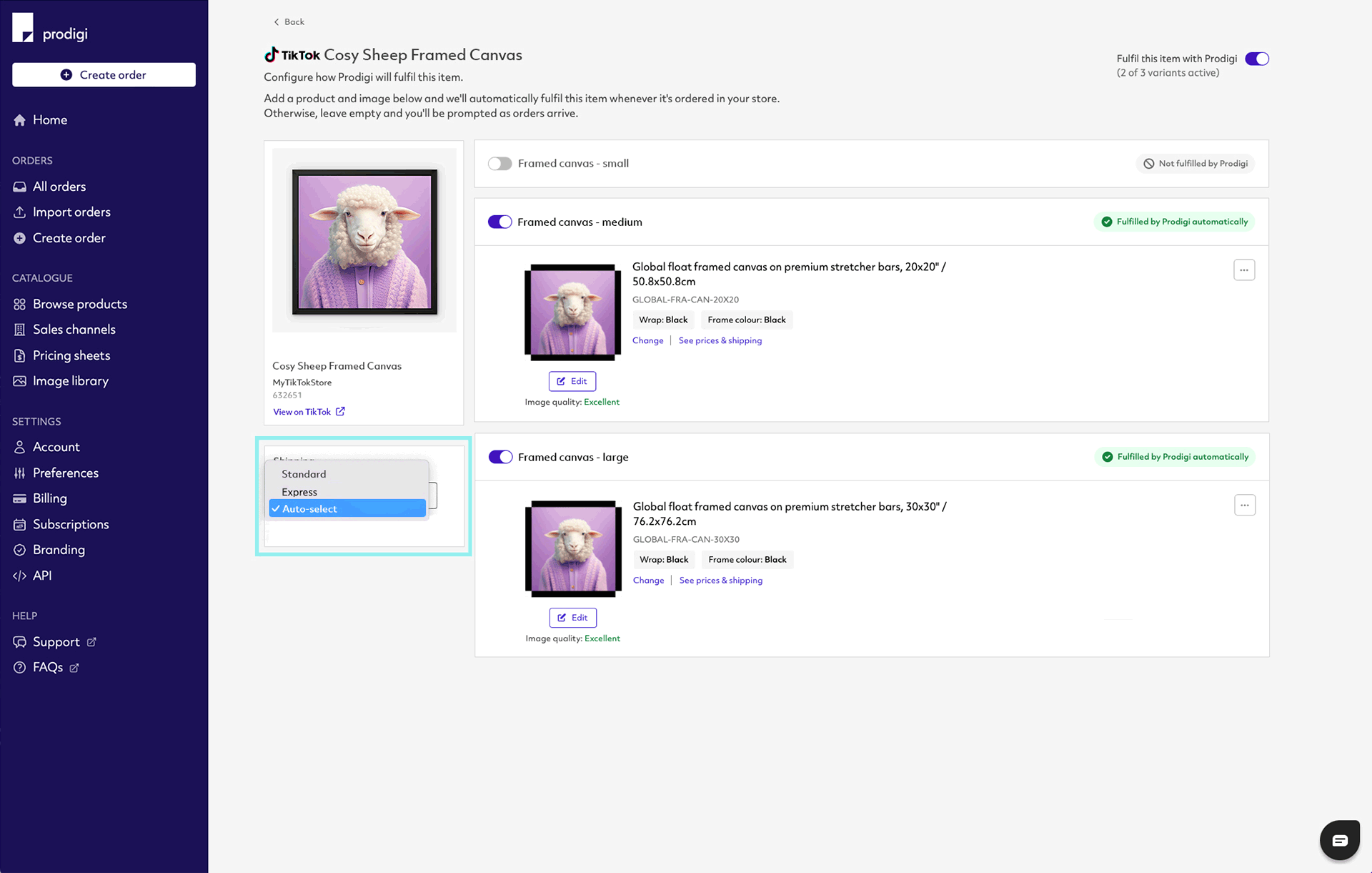 Prodigi TikTok product configuration step 7